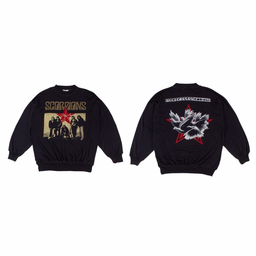 RARE Scorpions 1991 Wind of Change Sweater XL Black Rock Band 90s. Vintage